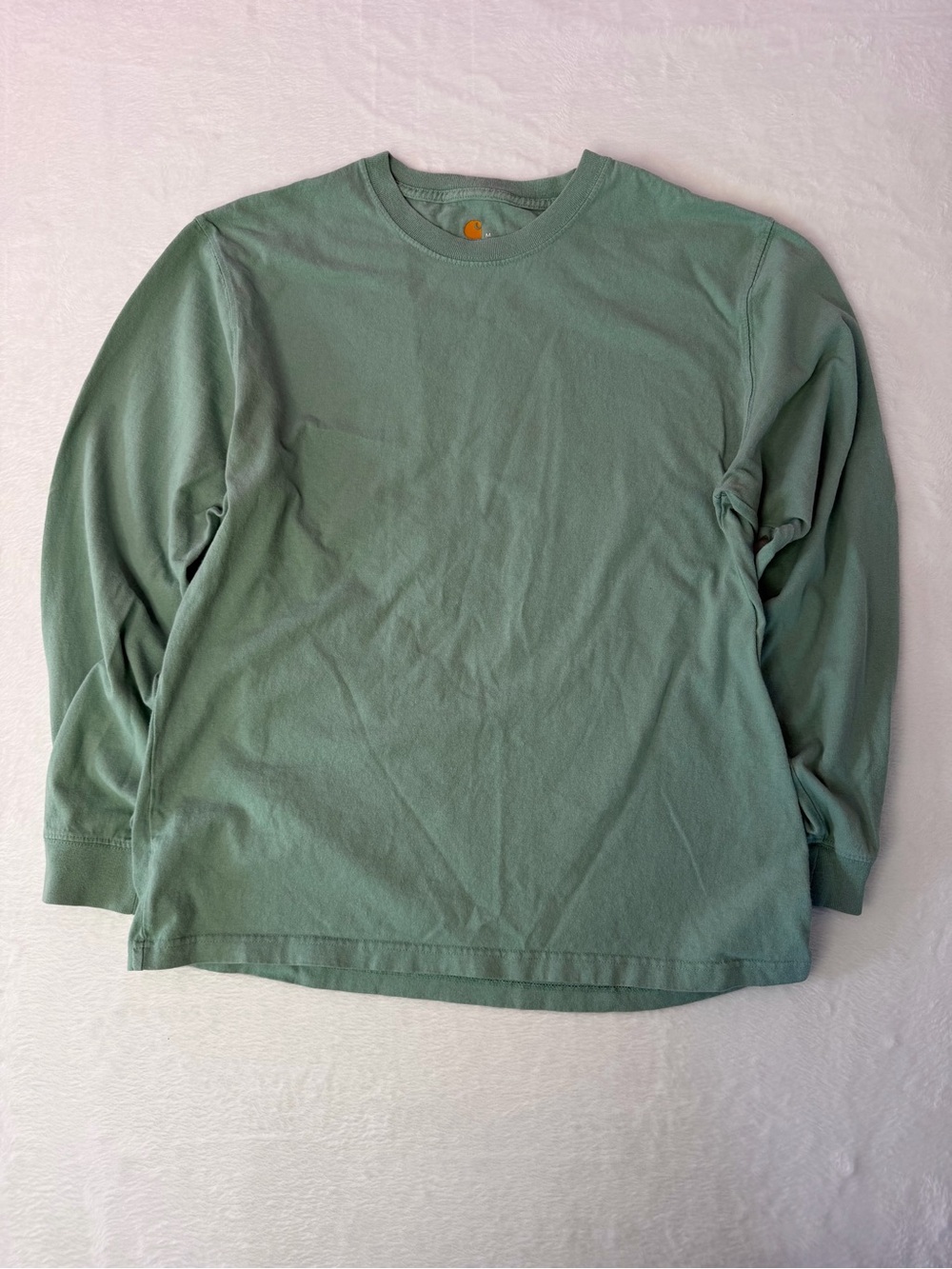 Carhartt Long Sleeve Logo Tee Green Original Fit Men’s Size M Shirt